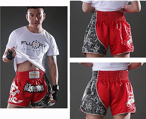 Miniatura 5 de FLUORY - Pantalones cortos de Muay Thai para artes marciales mixtas, kickboxing, entrenamiento, combate en jaula