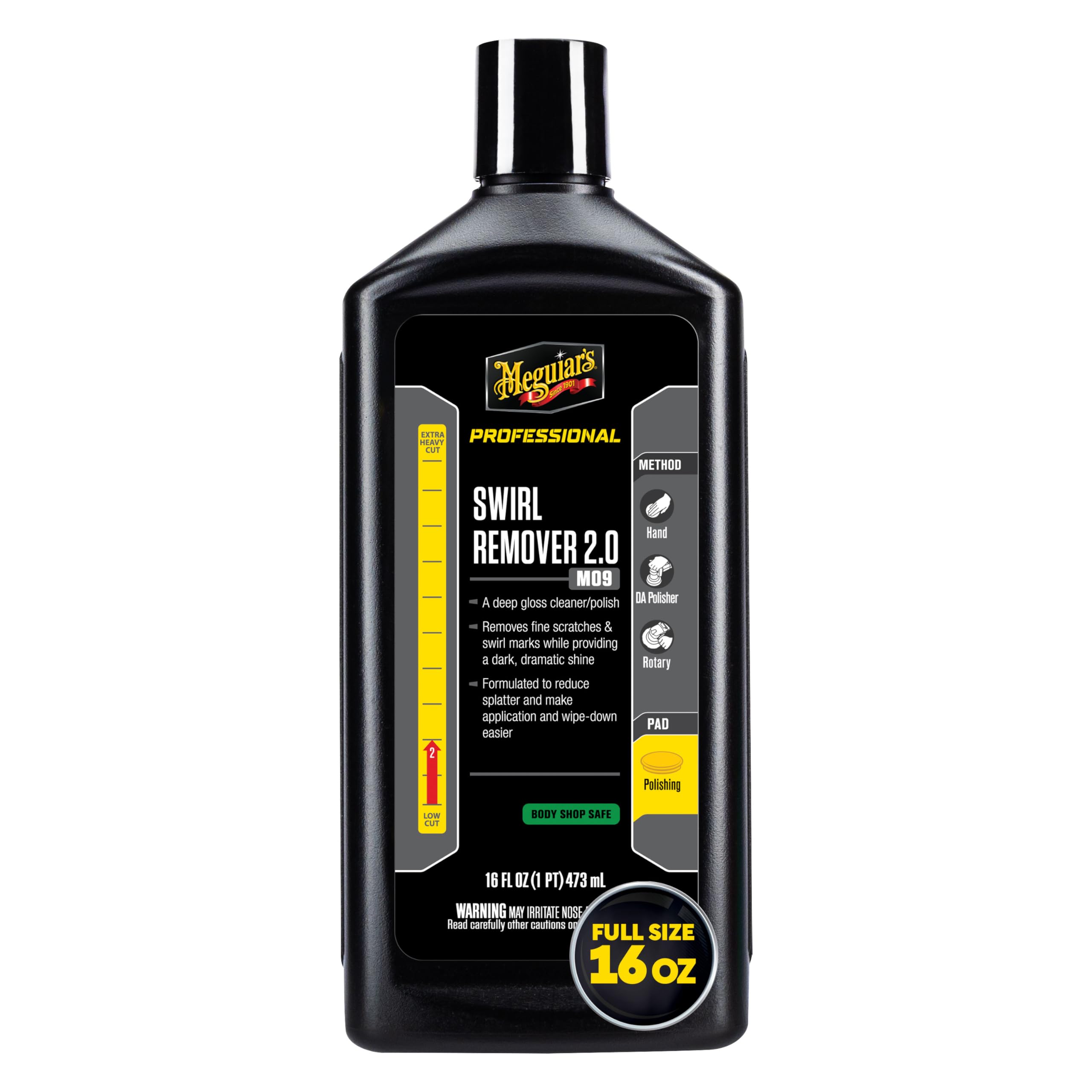 Meguiar€™s Mirror Glaze Swirl Remover 2.0 €“ Cleaner/Polish Removes Fine Swirls €“ M0916, 16 oz