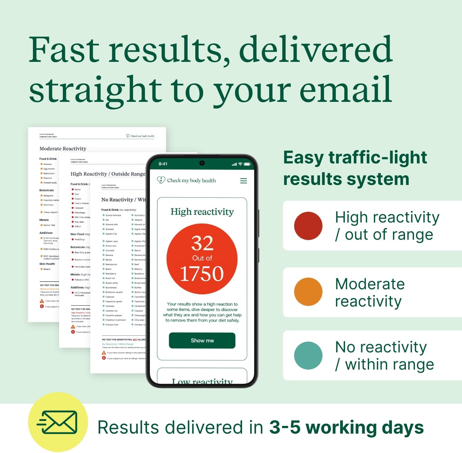 チェックマイボディヘルス | ボディ感度テスト | 1200種類の不耐性をチェック | 使いやすい家庭用ヘアストランドテストキット&