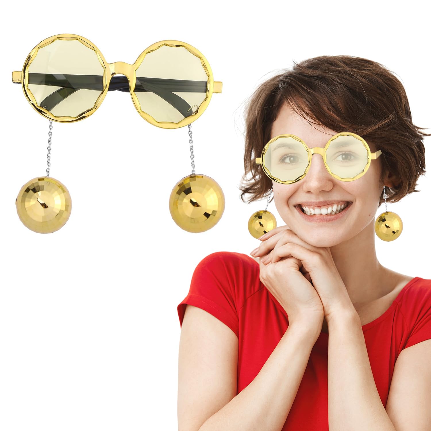 Party PropzParty Propz Party Glasses For Women - 1pc Party Goggles Hanging Disco Ball | Party Eye Glasses | Party Girls Accessories | Funny Glasses For Theme Party | Party Sunglasses Women For Night Party