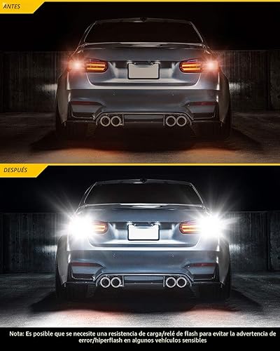 Miniatura 8 de AUXITO 3157 - Foco LED blanco, súper brillante 3156 3056 3057 4157 3047 4057 3457 4114 foco LED para luz de freno trasera, luz de marcha atrás, luz
