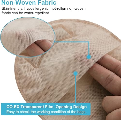 Miniatura 3 de VLOOKUP 35 bolsas de colostomía, suministros de ostomía, bolsas drenables de dos piezas con cierre de abrazadera para el cuidado del estoma de