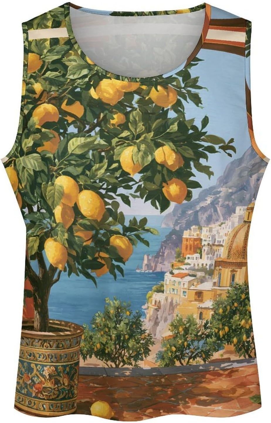 Amalfi Coast Lemon Tree Mens Breathable Printed Tank Top 5XL