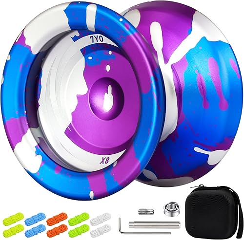 Miniatura 9 de 7YO Yoyo profesional para niños de 8 a 12 años, Yoyo X8 sensible con modos duales para principiantes + rodamiento KK, 10 cuerdas de yo, funda,