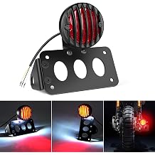 Amazicha 3/4" Motorcycle LED Tail Brake Light, Waterproof Motorcycle Side Mount License Plate Light Compatible for Harley Bobber Chopper Honda