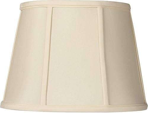 Pantalla ovalada mediana crema de 9 pulgadas de ancho y 6.5 pulgadas de profundidad en la parte superior x 12 pulgadas de ancho y 8 pulgadas de