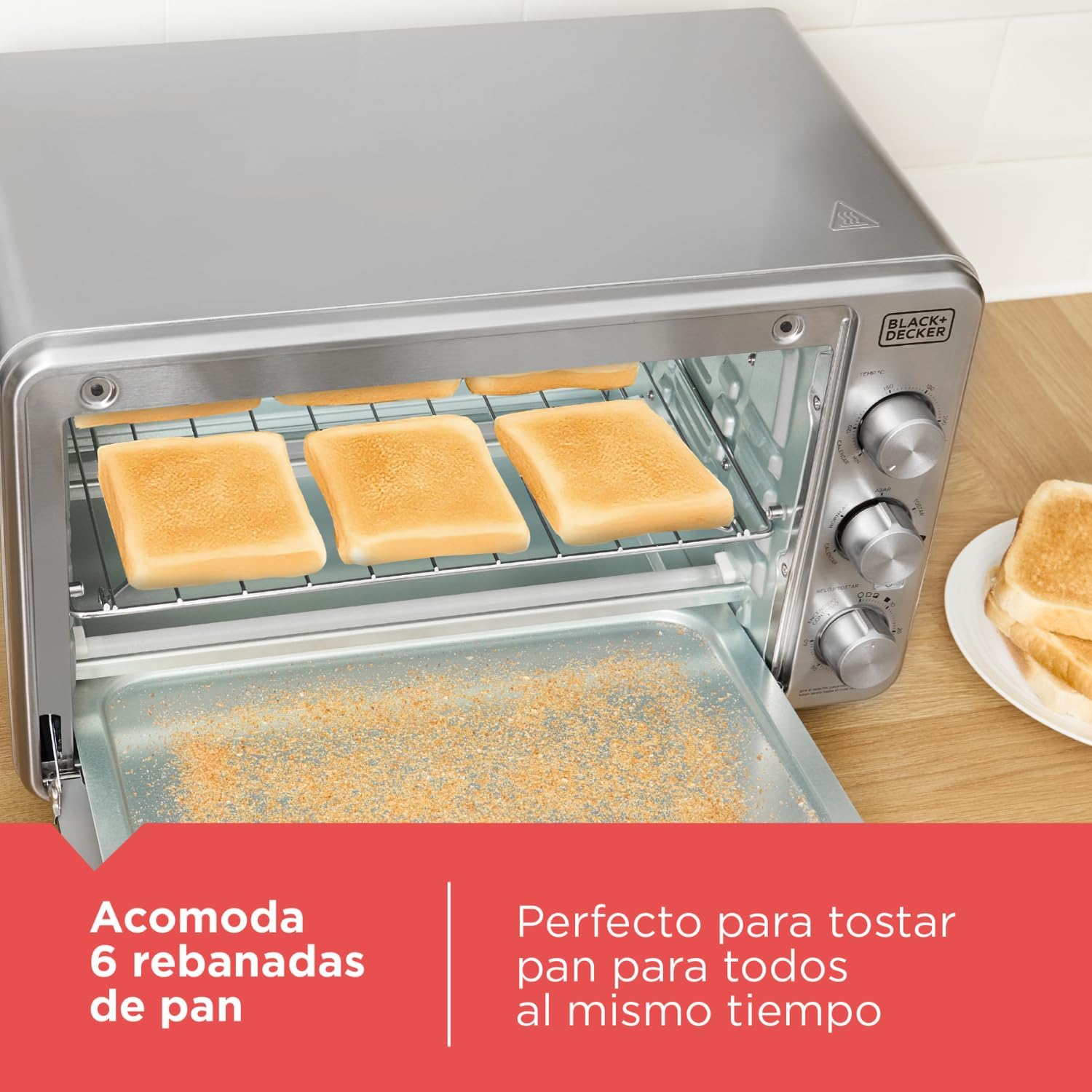 Toasting 6 slices of bread in the oven