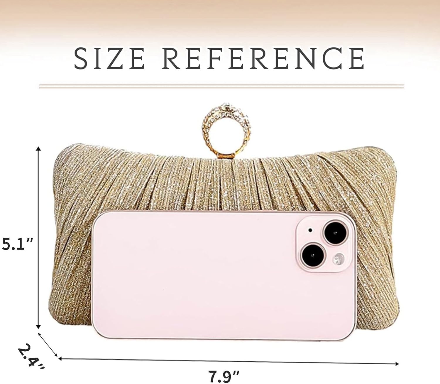 Clutch Purse for Women, Evening Bag with Removable Chain Strap Elegant Handbag for Wedding/Prom/Cocktail/Party - Image 3