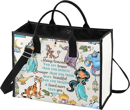 Miniatura 8 de LEVLO Bolsa de maquillaje de princesa árabe para fanáticos de cuentos de hadas, regalo para fanáticos de las películas, eres más valiente y más