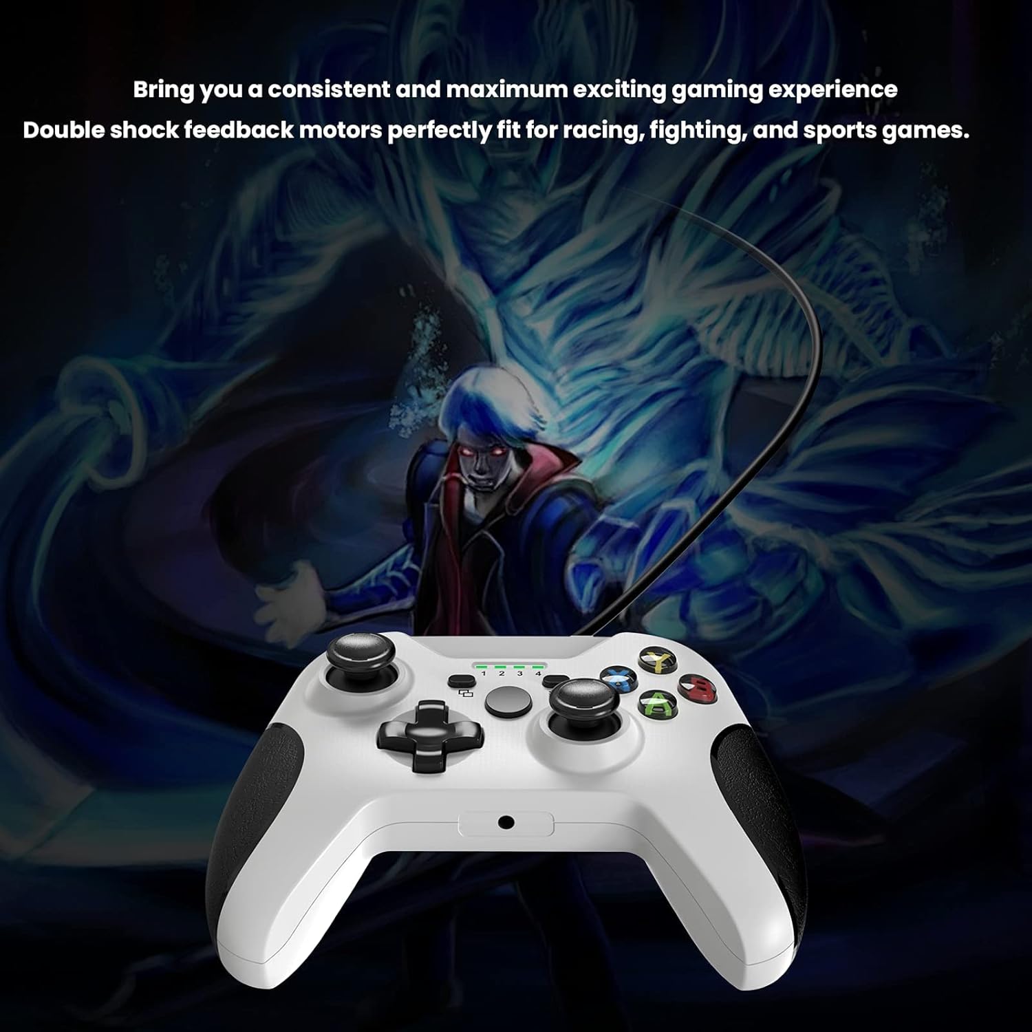 Wired Controller for Xbox One, YCCSKY Xbox One Wired Gaming Controller for Xbox One PC Windows 7/8/10,with Audio Jack Dual-Vibration Turbo (White) (Renewed)