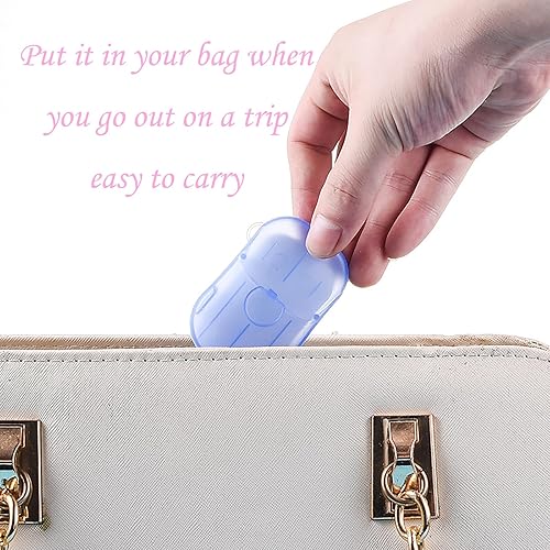 Miniatura 3 de 6 cajas (120 hojas) hojas de jabón para viajes, jabón de viaje, hojas de jabón portátiles, desechables, para viajes, senderismo, lavado, papel de