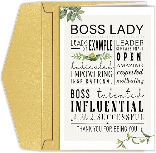 Miniatura 8 de Tarjeta del día del jefe feliz para jefe o jefe masculino, regalo de agradecimiento para él y ella, tarjeta del día del jefe para la dama jefa, Hope