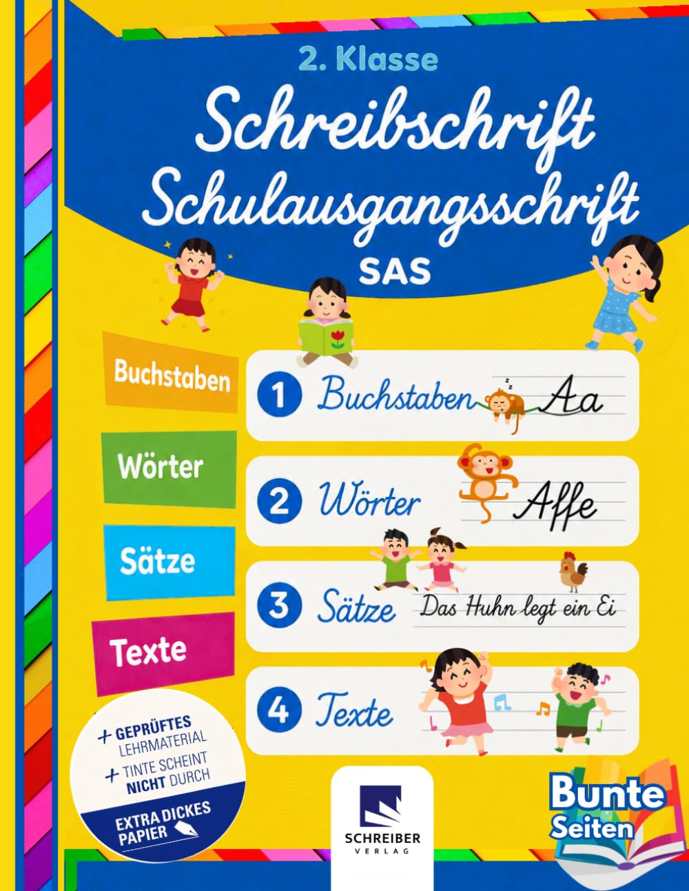 SCHREIBER VERLAG | Schreibschrift Übungsheft Klasse 2 [inklusive Bastelspiele & Lernwelt] Buchstaben lernen, Wörter und Sätze spielerisch lernen | ... | schreibschrift übungsheft |