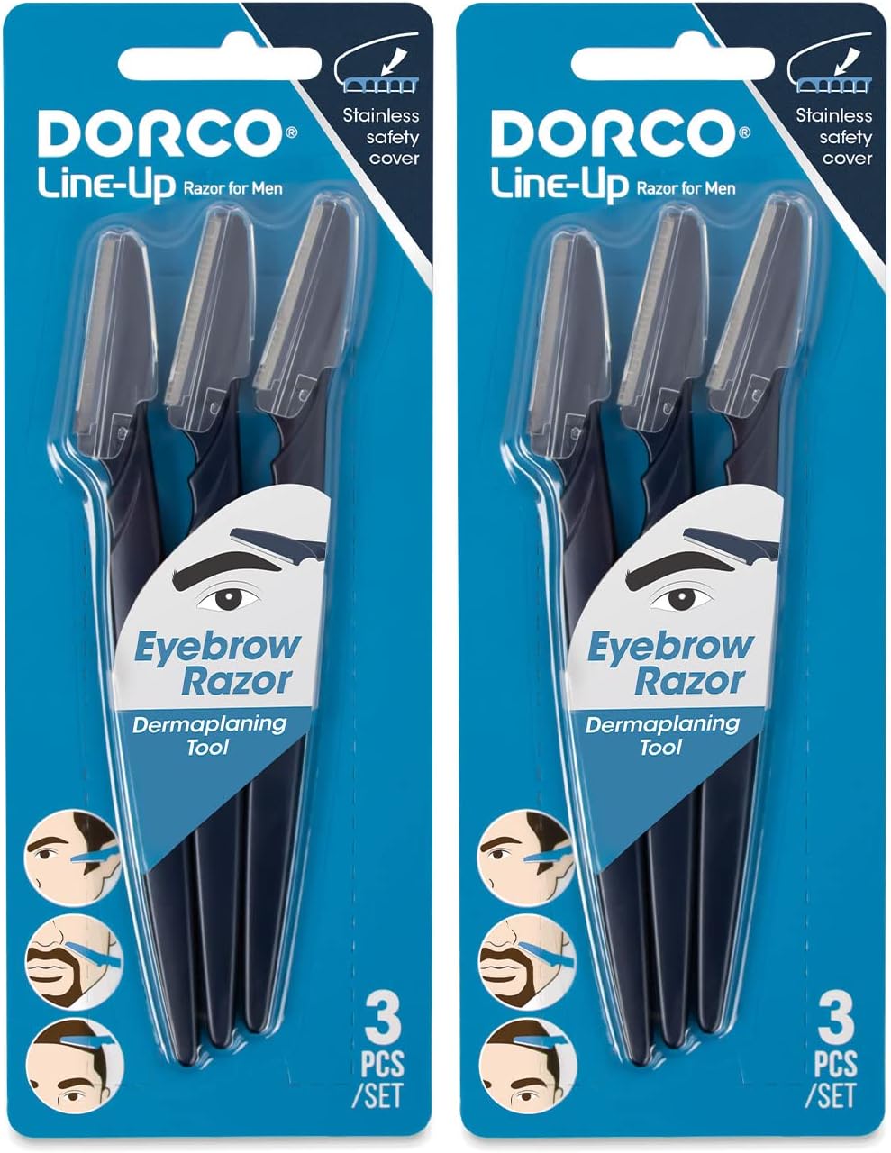 Line-Up Razor for Men - Ultimate Grooming Tool for Mustache & Beard (2 Pack)