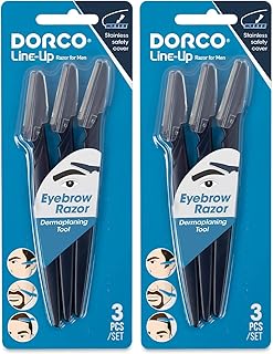 DORCO Line-Up Razor for Men - Ultimate Grooming Tool for Mustache & Beard (2 Pack)