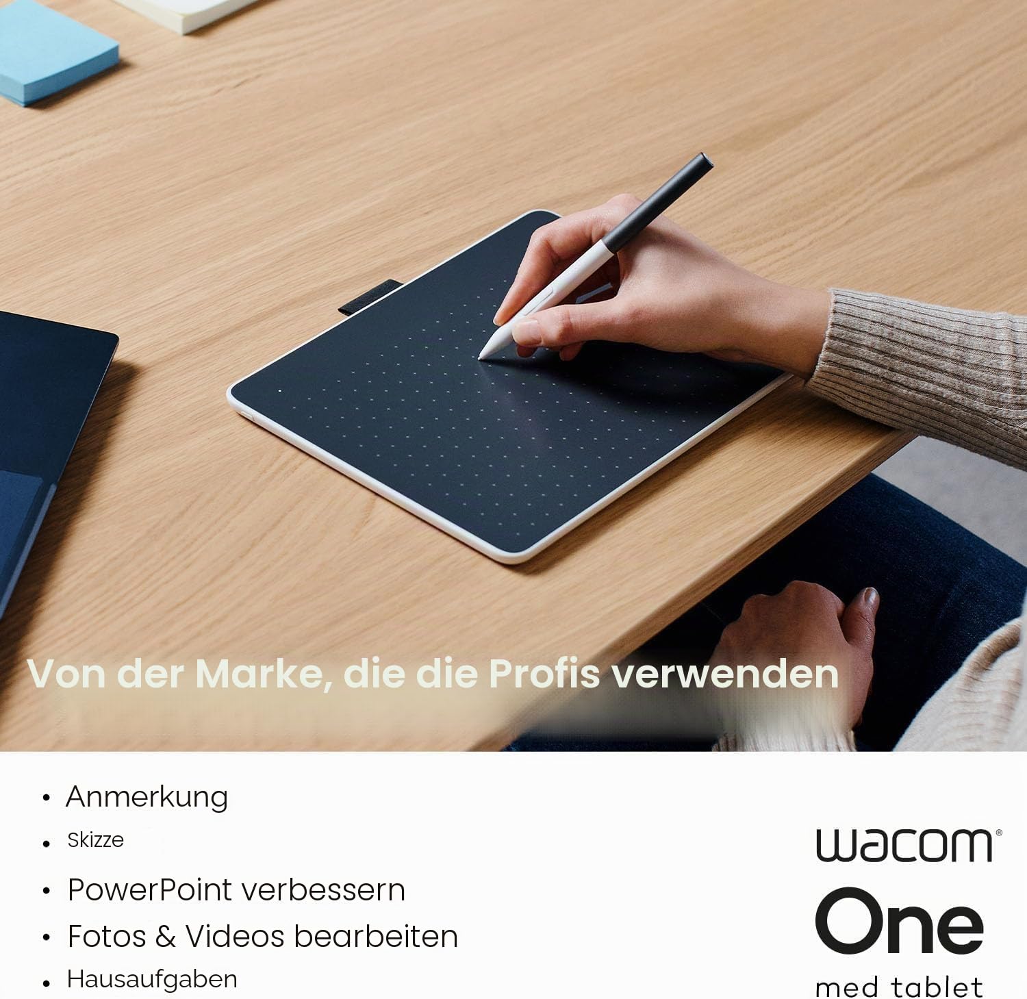 Wacom One M Stifttablett inkl. batterielosem EMR-Stift, Bluetooth-Verbindung, für Windows, Mac, Chromebook und Android – perfekt für kreative Einsteiger, digitales Zeichnen