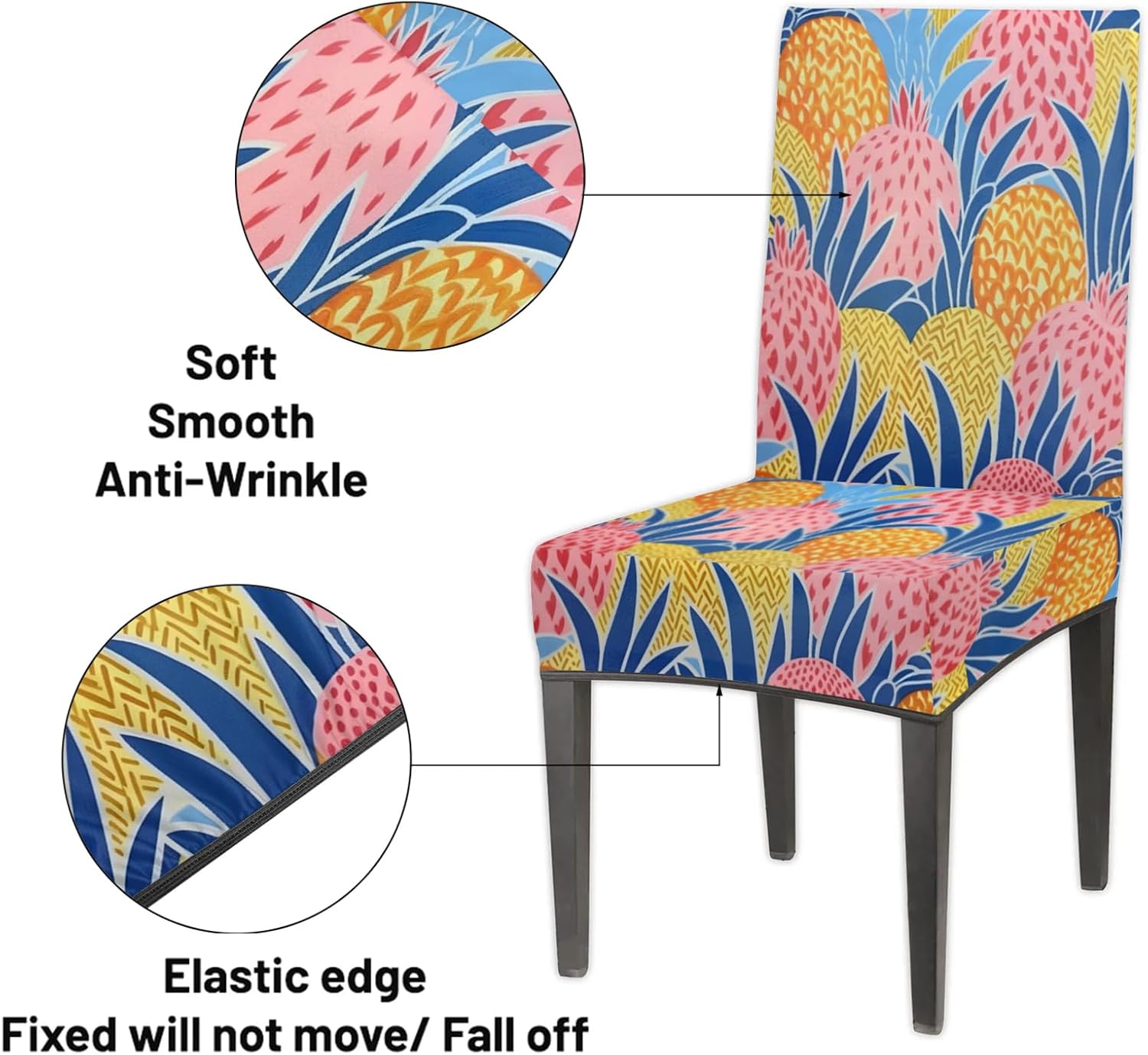 QsirBC Abstract Watercolor Fruit Stretch Dining Room Chair Covers Set of 4 Chair Slipcovers Removable Washable Kitchen Seat Covers Chair Protectors for Hotel Party Wedding