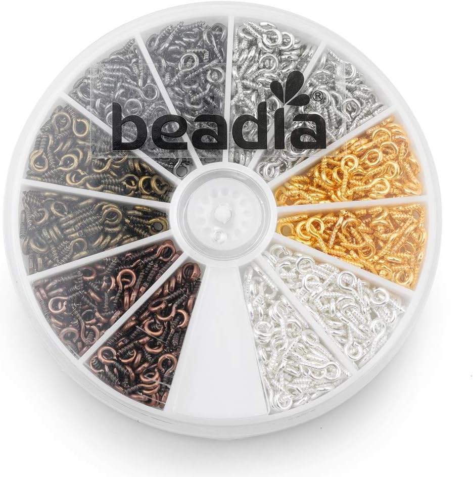 Small Screw Eye Pins 4mmx8mm for Jewelry Making Handmade DIY (6 Colors 600pcs) - Image 6