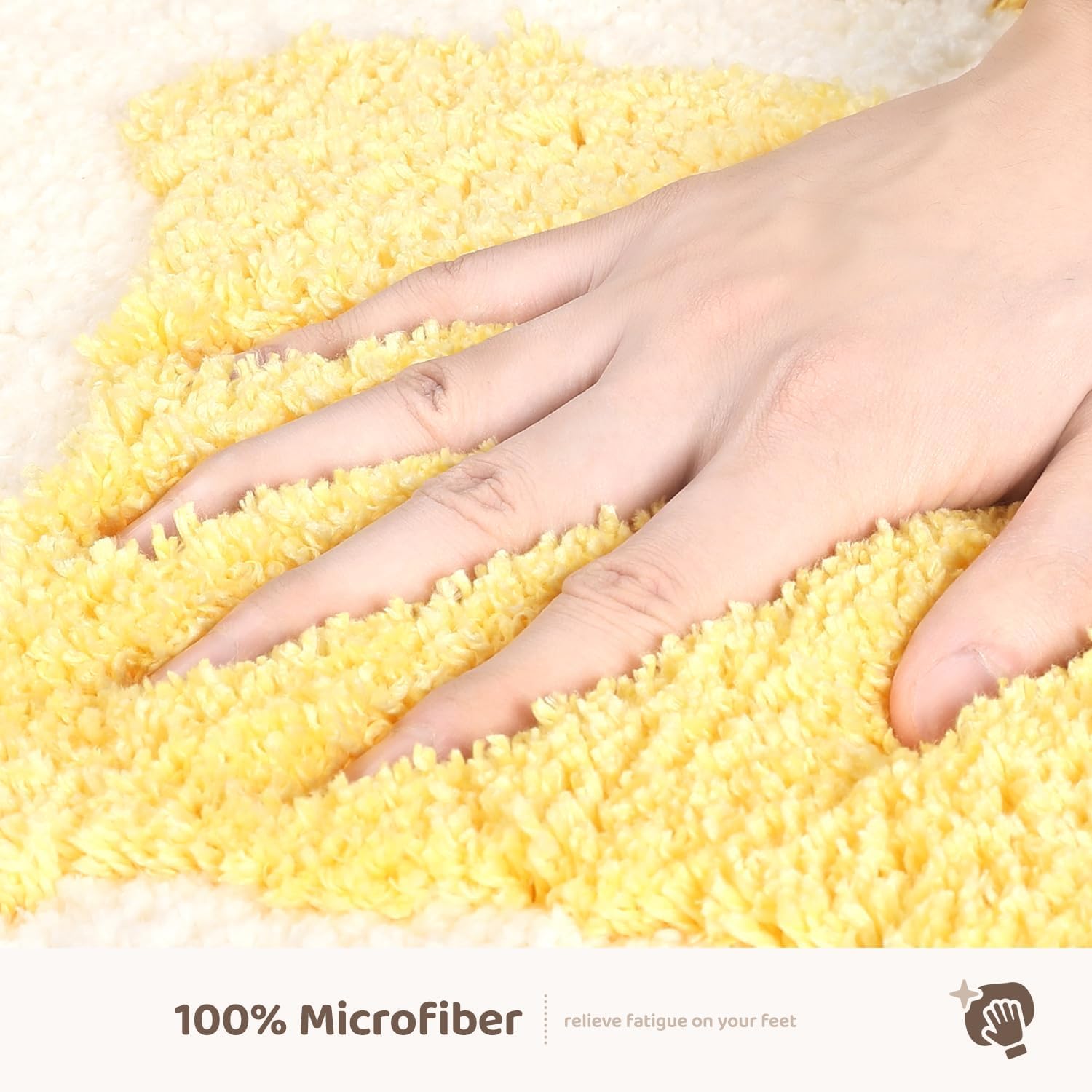 Molesun Leaves Bath Mat, Bathroom Rug Non-Slip Soft Shower Rug Microfiber Cute Bath Rug, Water Absorbent Thick Shaggy Floor Mats for Bedroom, Kitchen, Home Decor, 20x31, Gingko Leaves