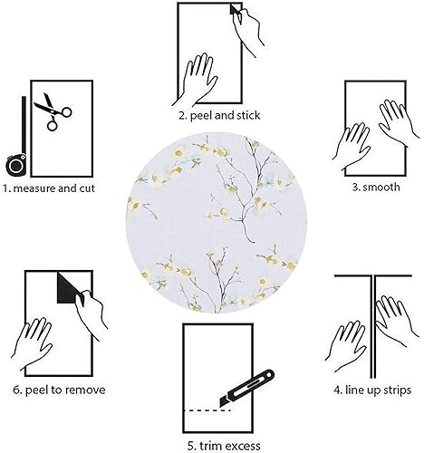 Miniatura 7 de WENMER Papel tapiz floral beige de 17.71 x 590 pulgadas, papel tapiz floral beige para despegar y pegar, moderno papel tapiz floral extraíble para