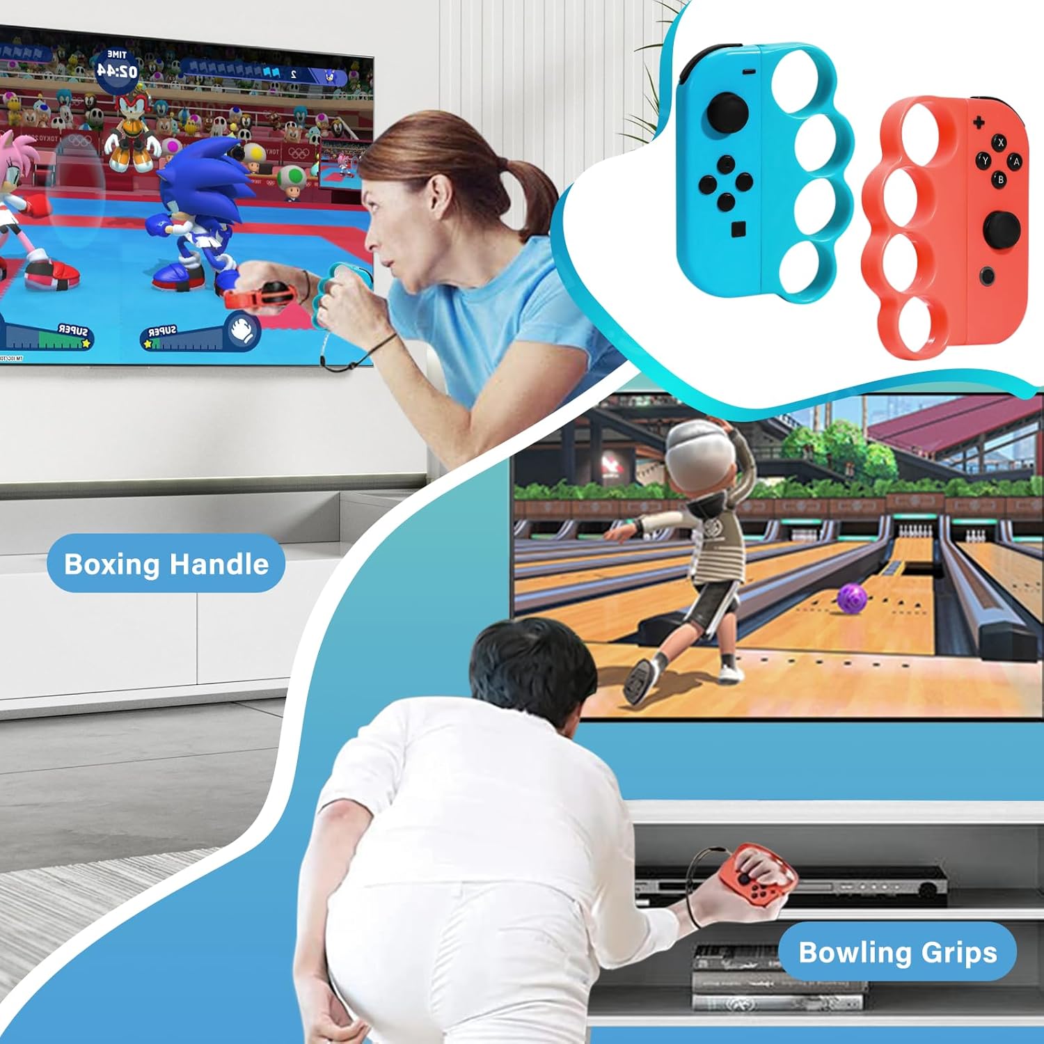 BRHE Nintendo Switch Sports Accessories 16 in 1 Nintendo Sports Bundle for Switch Sports Games,Family Accessories Kit for Switch/OLED Sports Games