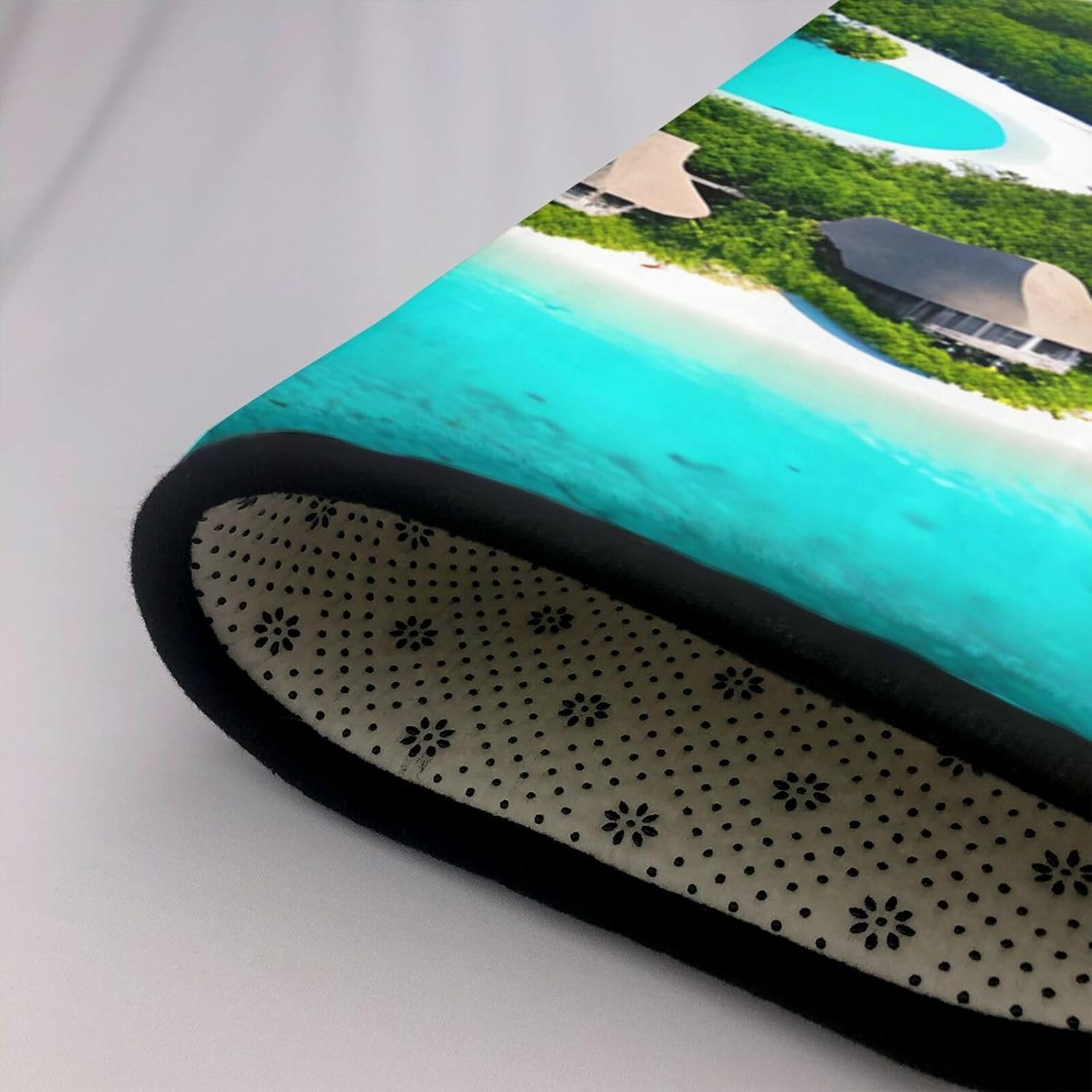 Maldives Scenery Printed Flannel Floor mat 80x58 inches for Bedroom, Living Room, Study Room Decorative Carpet
