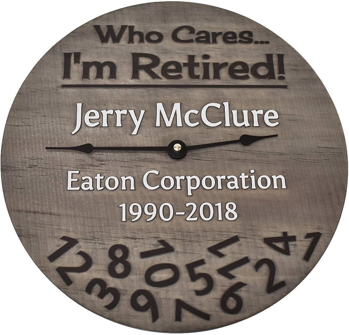 11 Inch Personalized Retirement Clock Handmade from Wood