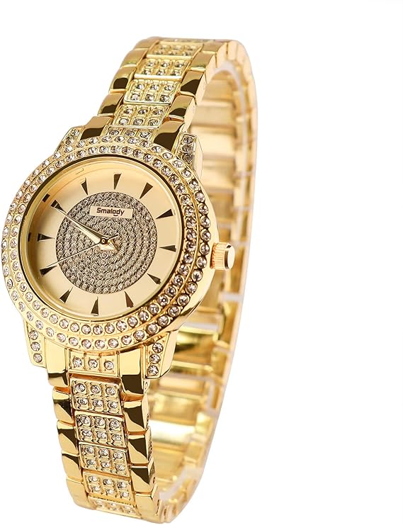 Amazon Molody ブランド鋼の高級女性の腕時計クリスタルラインストーンの腕時計ダイヤモンドの女性のドレス腕時計レディースステンレススチール ゴールド レディース腕時計 腕時計 通販