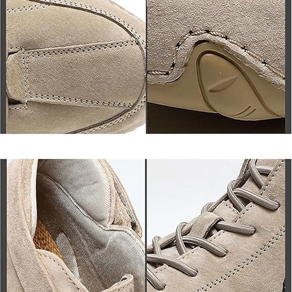 Men's Suede High Top Ankle Chukka Boots, Unisex Waterproof & Breathable Orthopedic Shoes, Lightweight Handmade Leather Non Slip Walking and Hiking Zapatos Sneakers