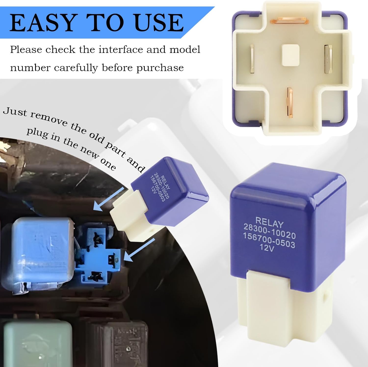 Starter Relay Replacement OEM# 28300-10020, 4 Pin Compatible With Lexus ES300 GS300 GS400 GS430 Toyota 4Runner Avalon for Starting Engine, Professional Car Accessories