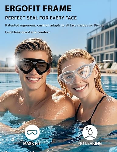 Miniatura 5 de Siliwo - Gafas de natación panorámicas de 180 para adultos, ultra cómodas, de silicona líquida, antivahoUV, piscina y al aire libre, mujeres,