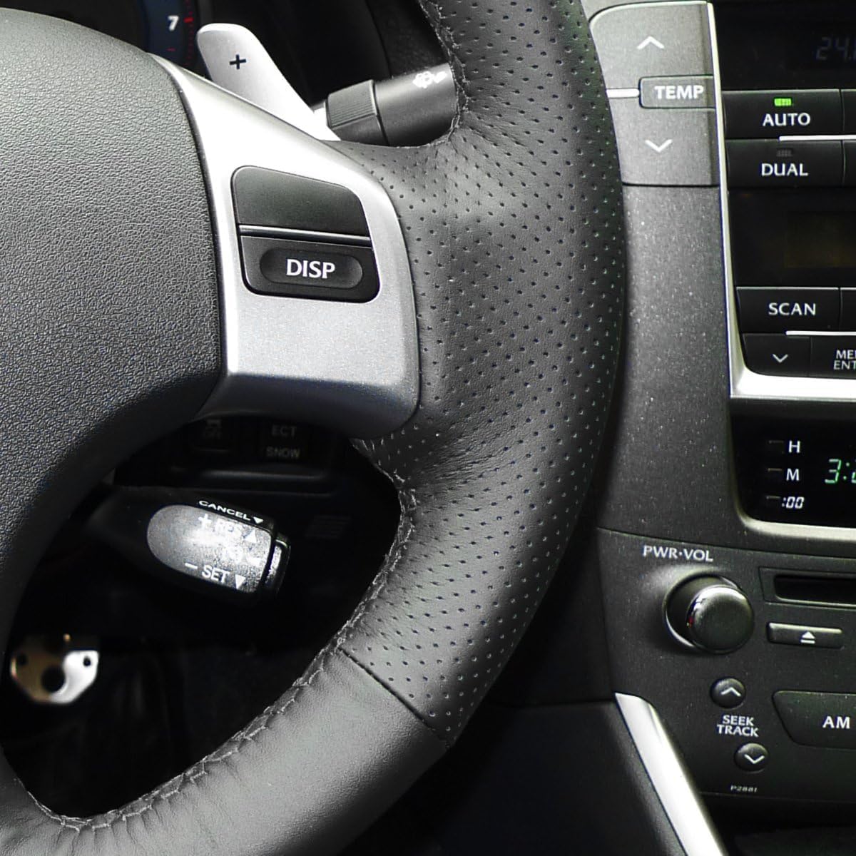 Loncky Genuine Leather Steering Wheel Cover for Lexus IS250 2006 2007 2008 2009 2010 2011 2012 2013/ Lexus IS350 2006 2007 2008 2009 2010 2011 2012 2013 Accessories