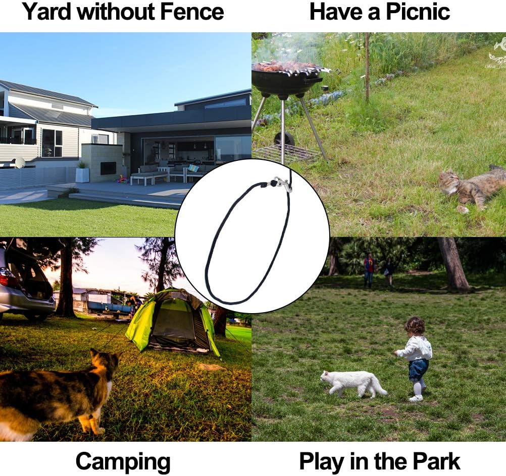 OFPUPPY Long Cat Leash for Yard - Escape Proof Durable Walking Leads - Cat Tie Out Pet Rope Leash Outdoor Training Camping for Kittens/Puppies/Rabbits/Small Animals, 26 Feet