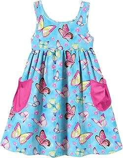 Little Girls Sleeveless Dress Cute Summer Sundress with Pocket 2-7 Years - Buy now