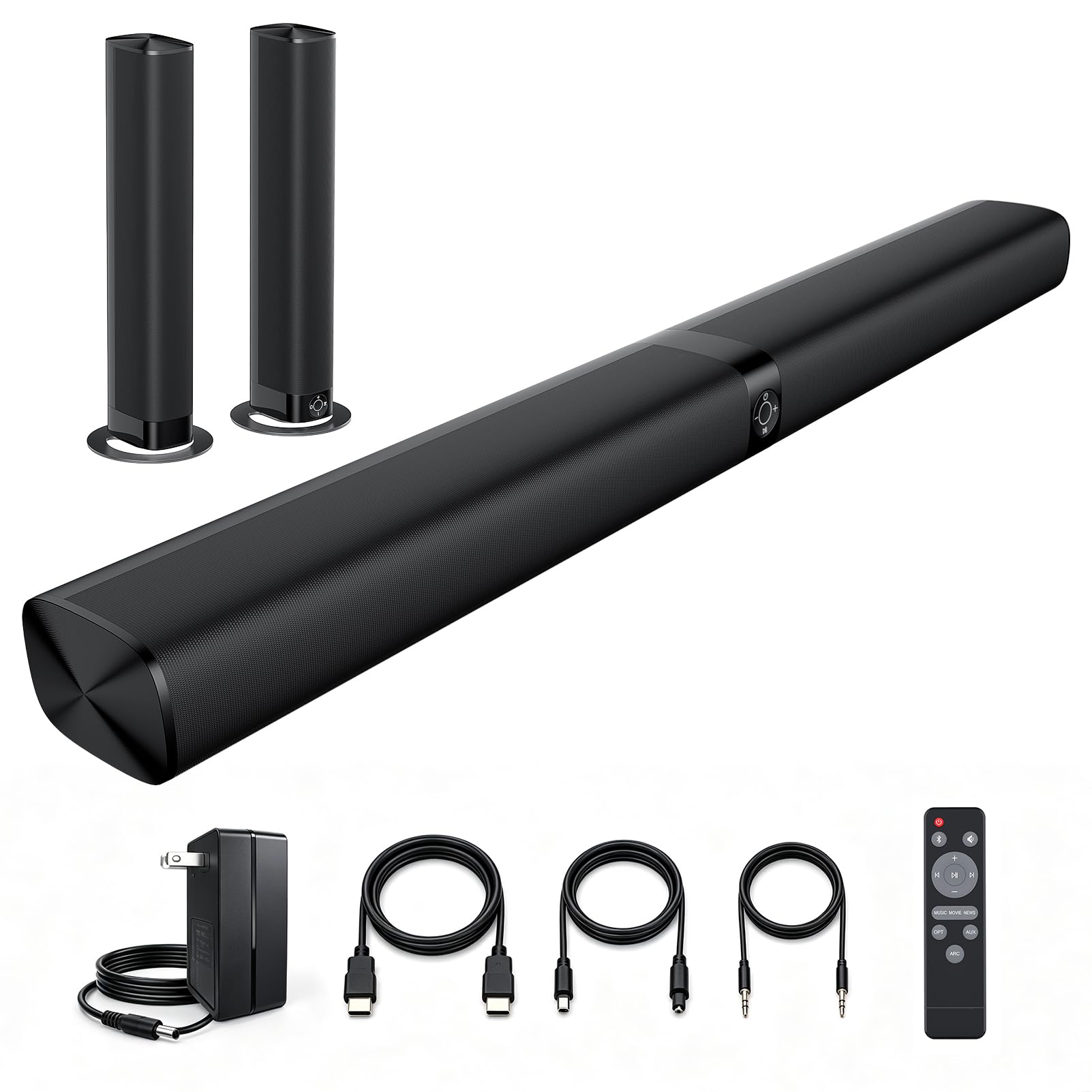 サウンドバー 2 in 1 取り外し可能 テレビ スピーカー Bluetooth Amazon.co.jp: HolyCrab サウンドバー テレビ用 一体型・L/R分離型の