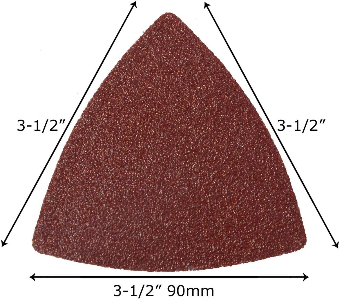 XXGO 100 Pcs 3-1/2 Inch 90mm Triangular 60/80 /100/120 /240 Grits Hook & Loop Multitool Sandpaper for Wood Sanding Contains 20 of Each Fit 3.5 Inch Oscillating Multi Tool Sanding Pad XG9020 - - 