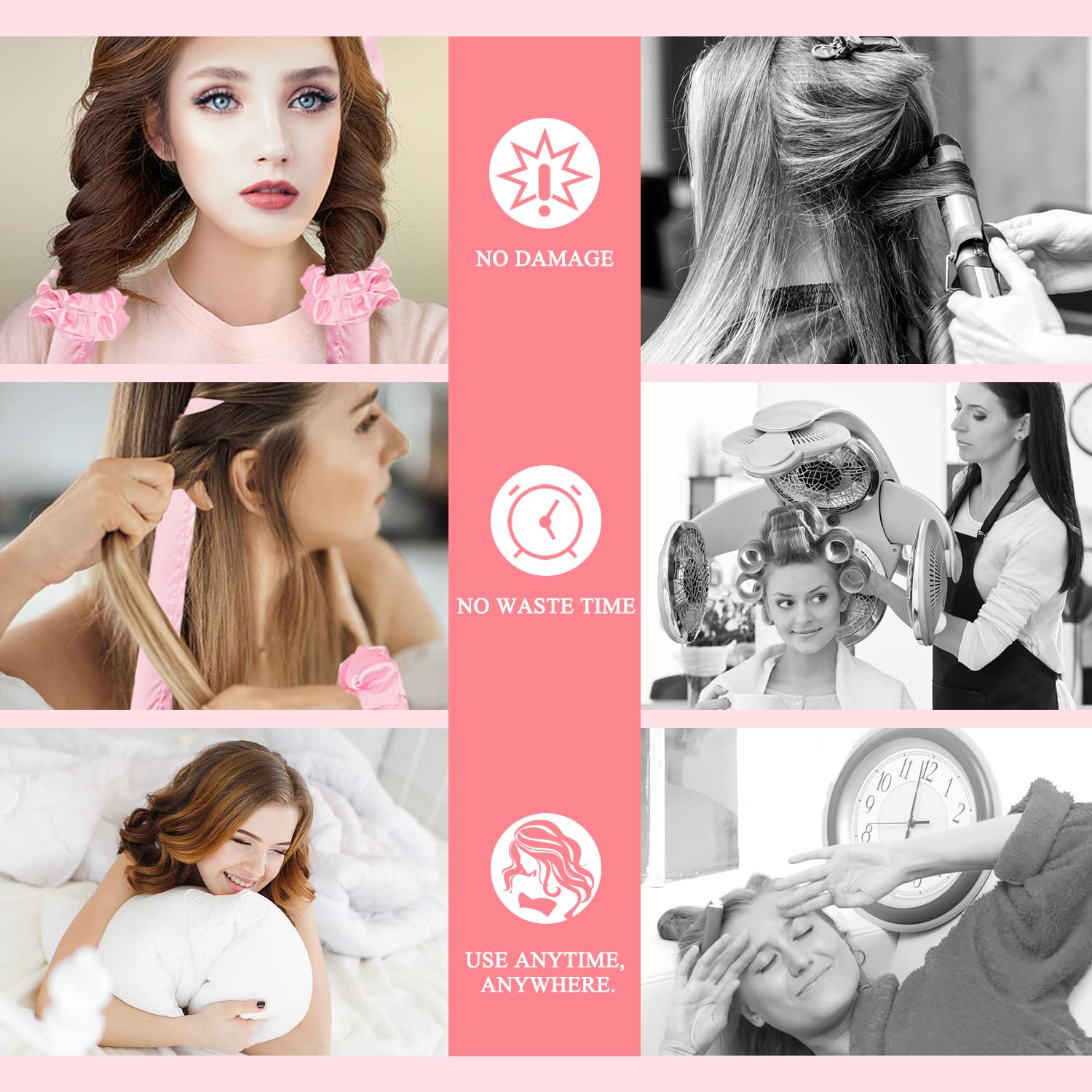 Heatless Curling Rod Headband, No Heat Curlers Hair Rollers to Sleep Hair Clips Overnight Hair Curlers for Women Long Hair Styling Tools : Beauty & Personal Care