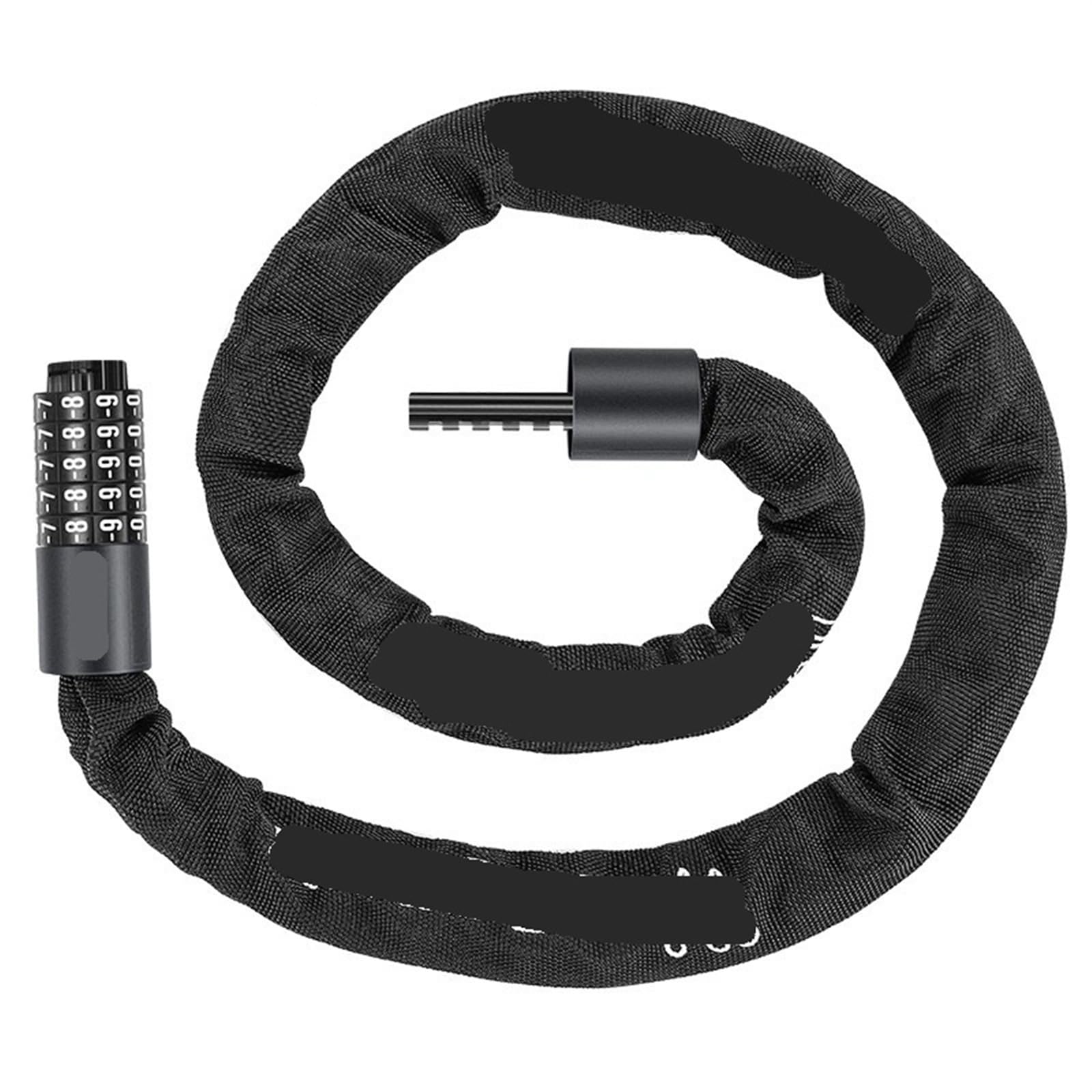 Serrure de chaîne de vélo portable antivol de 1.2M noir pour cyclisme et VTT
