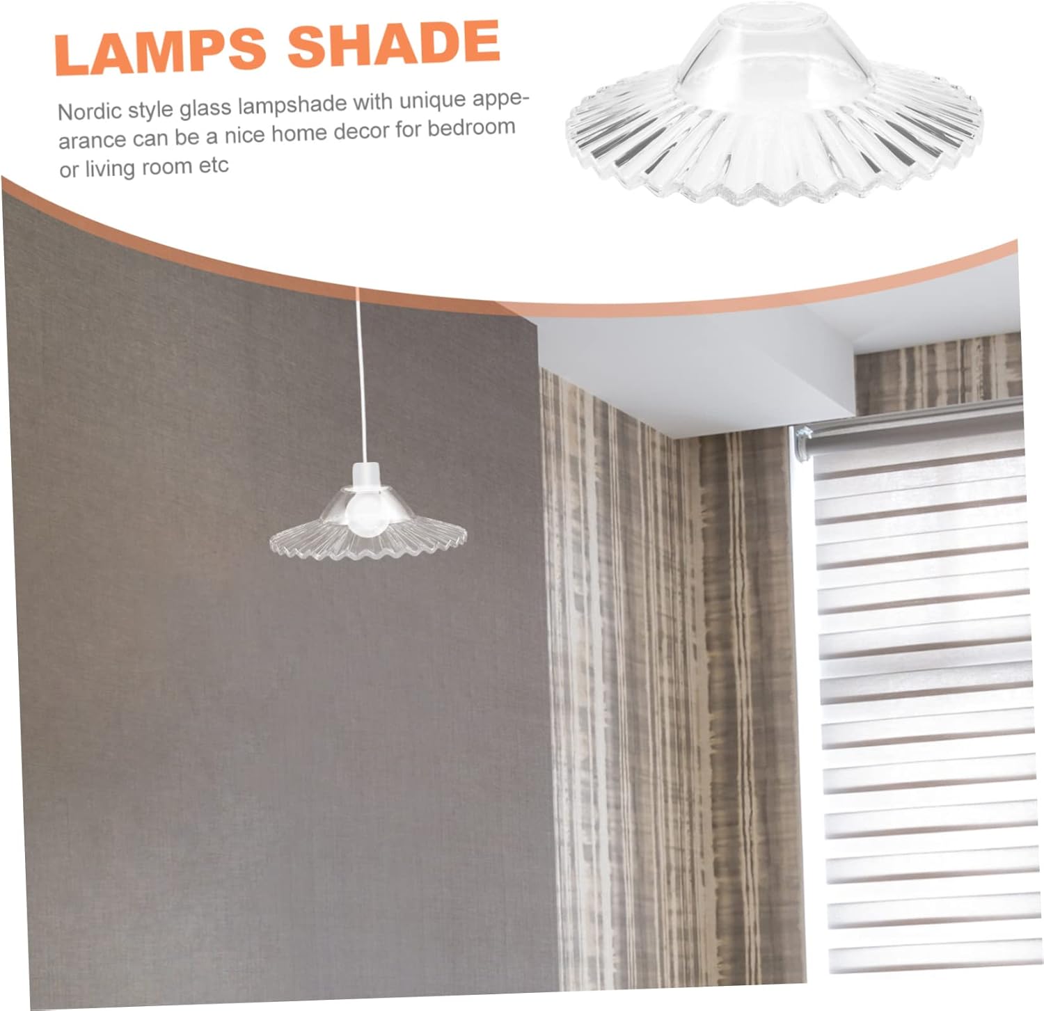 Nordic Decor Glass Lampshade Ceiling Light Fixture Replacement Unique Appearance for Bedroom