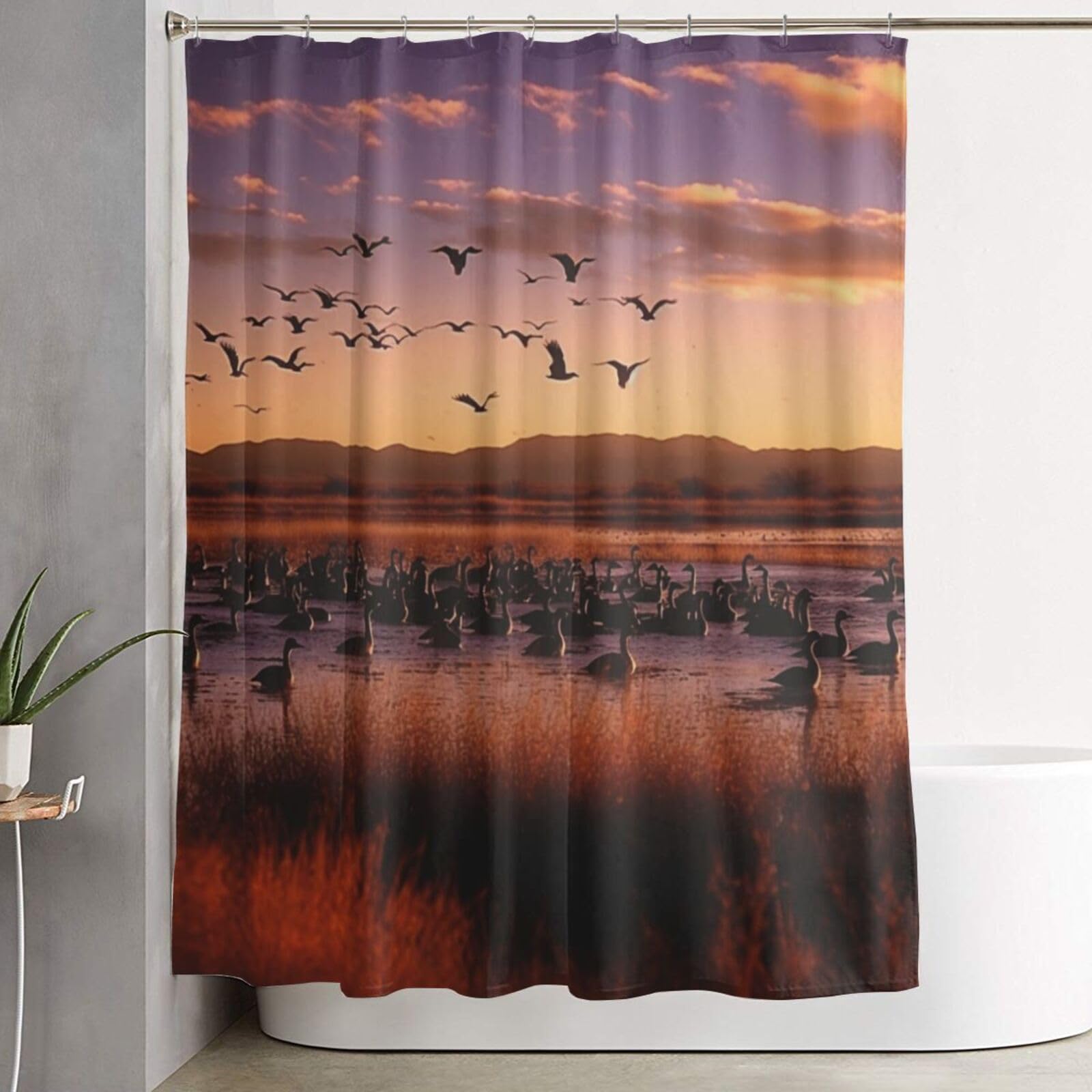 Rideau de douche 182,9 x 152,4 cm imperméable et épais rideau salle de bain avec 12 crochets