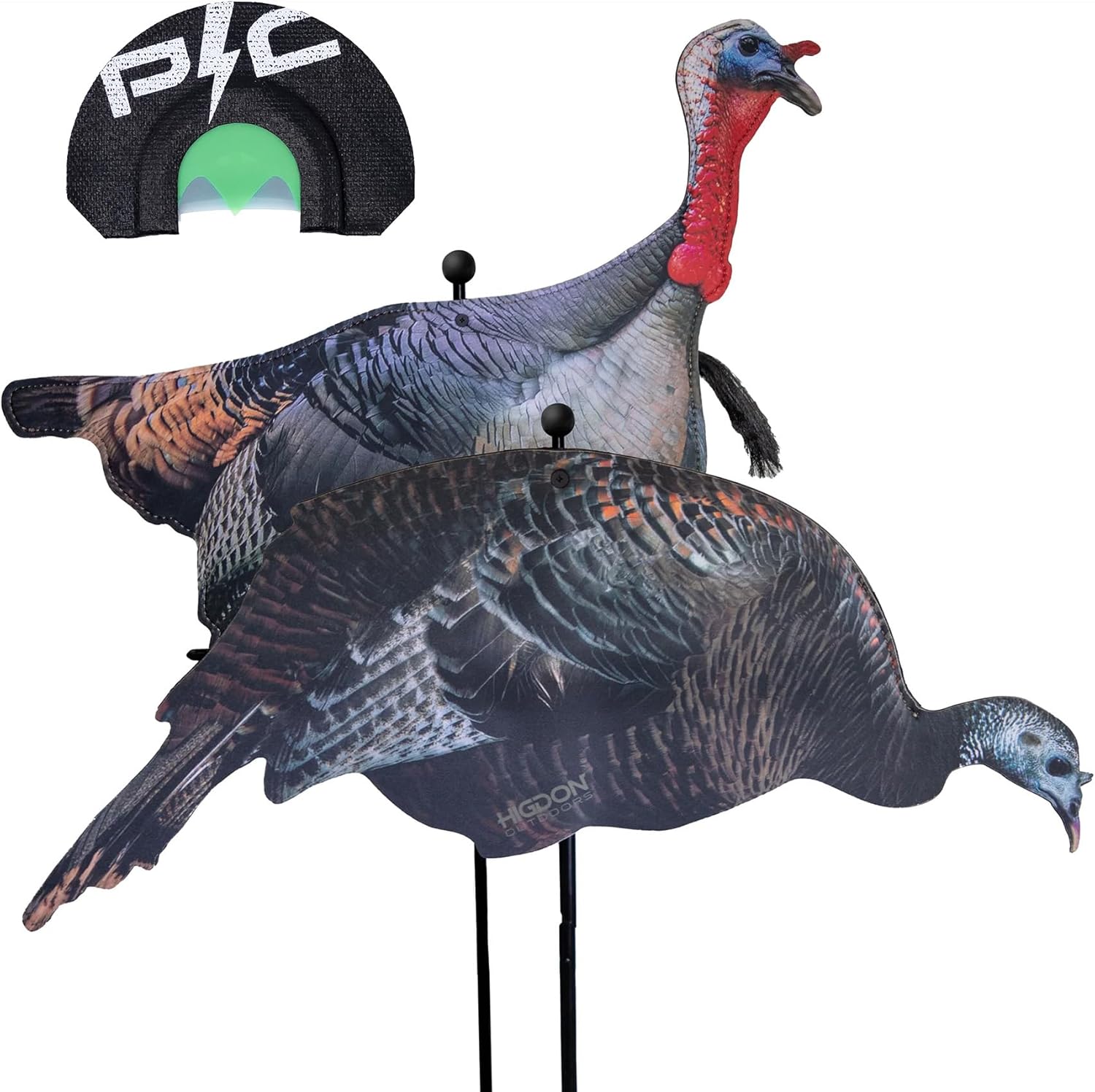 Power Calls The Beau Brooks Signature Batwing Turkey Call & Flex Combo Pack Decoy Bundle | Includes One Batwing Turkey Call & One Hen & Tom Silhouette Decoy