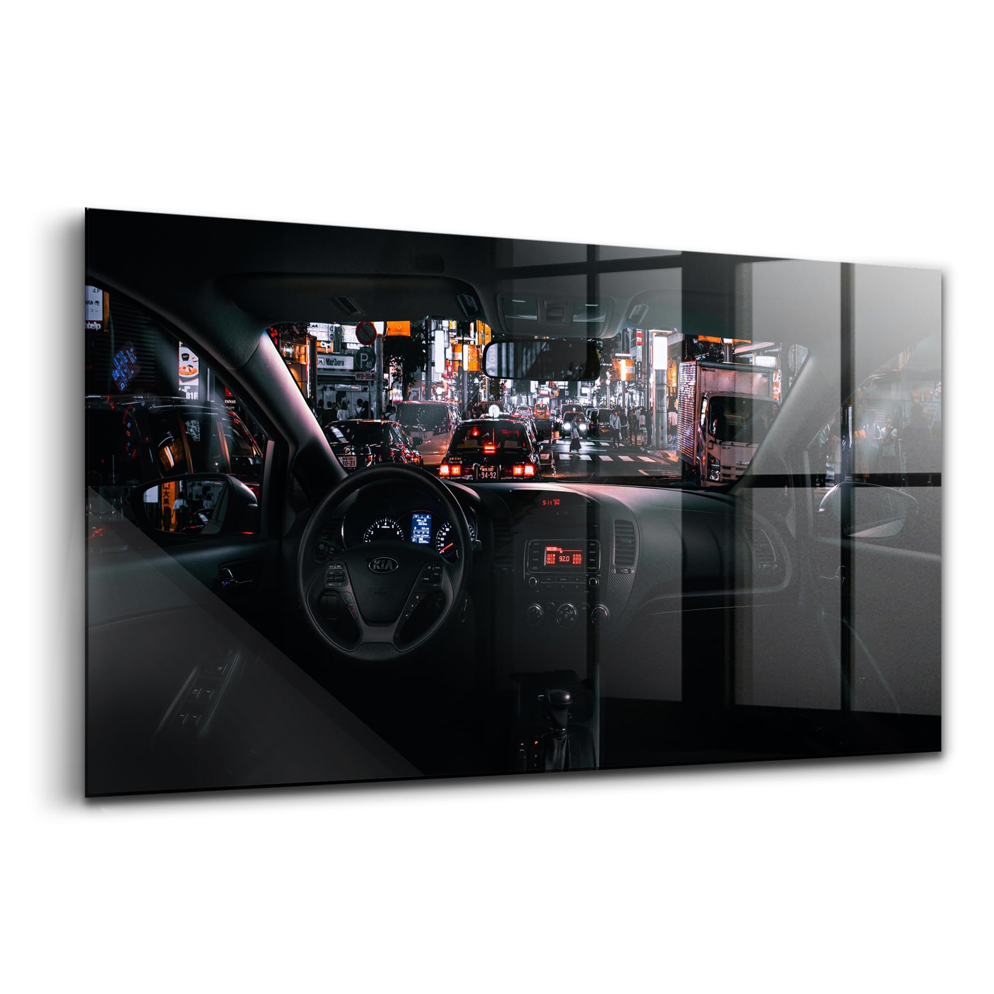 Verre coloré durable 120x60cm Wallfluent tableau peinture Tokyo