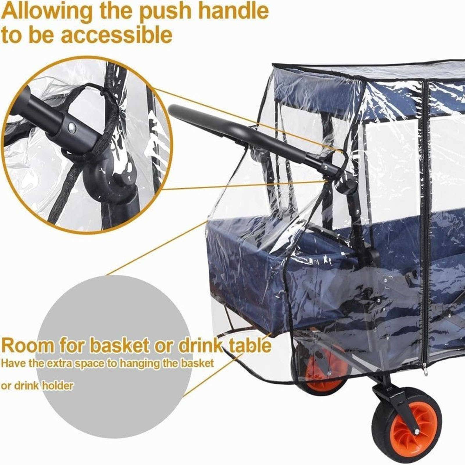 Bollerwagen Kinder Regenschutz,Regenverdeck BollerwagenTransparent Regenschutz Bollerwagen Universal Regenabdeckung für Handwagen,Regenschutzhülle für Klappbaren(Size:Regenschutz 2pcs,Color:Schwarz)