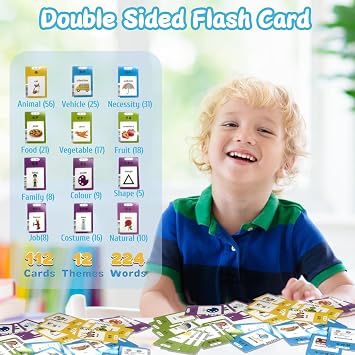 Talking Flash Cards For Toddler Kids Age 1 2 3 4 5 6 Year Old Speech Therapy Toys Pocket Speech Early Learning Educationa Toys Baby Sensory Cards (Chinese & English,224 Sight Words)
