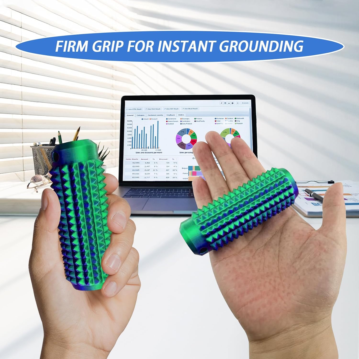 Little Ouchies Pain Fidget – Spiky Sensory Roller for Adults, 3D Printed Tactile Stim Keychain, Discreet Pocket-Sized Ouchies Fidget Toy for Anxiety Relief (Candy Color, M)