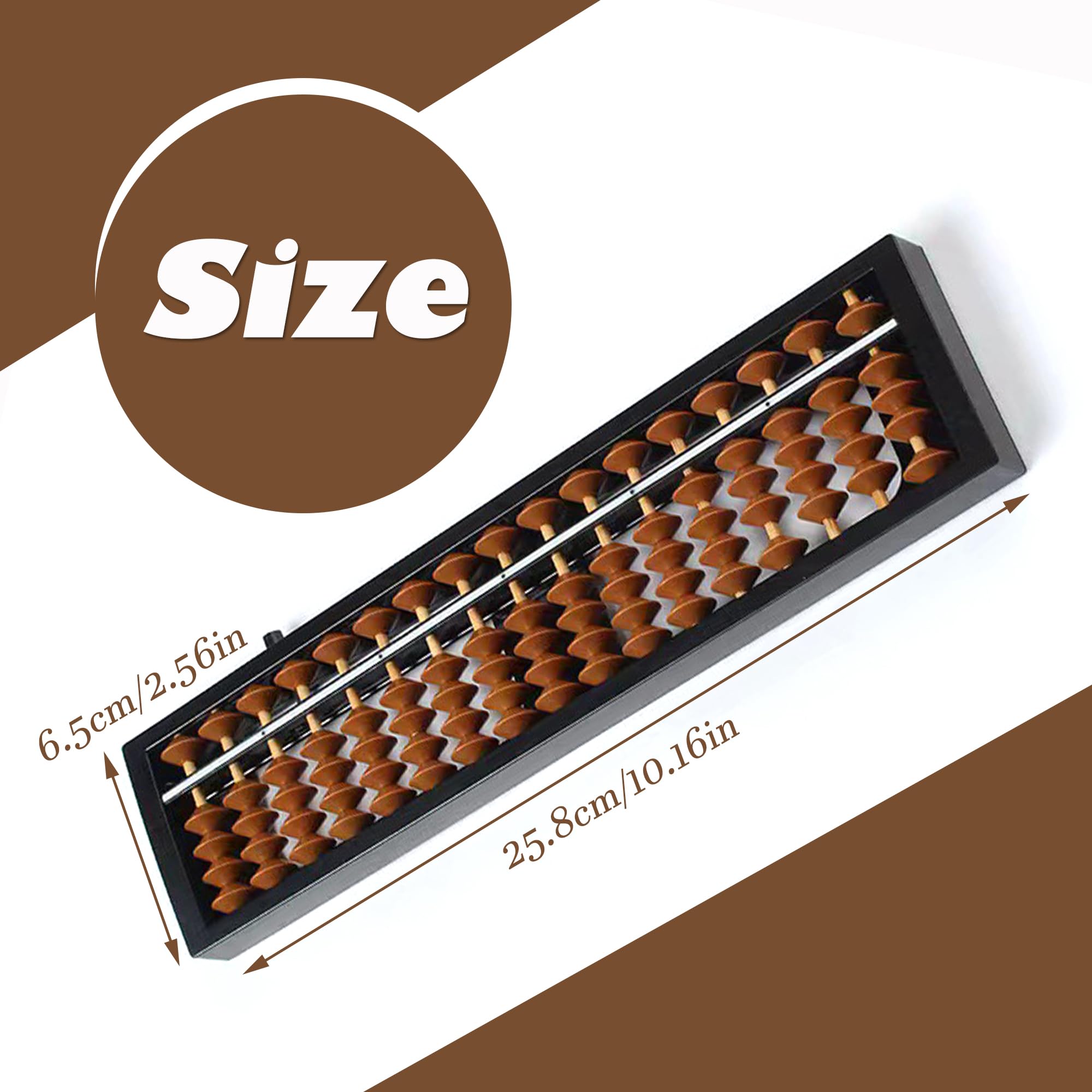 13 cifre Soroban Abacus plastica aritmetica Soroban scuola elementare Abaco Abaco per aritmetica e conteggio con pulsante di ripristino strumento di calcolo per matematico per ufficio (nero