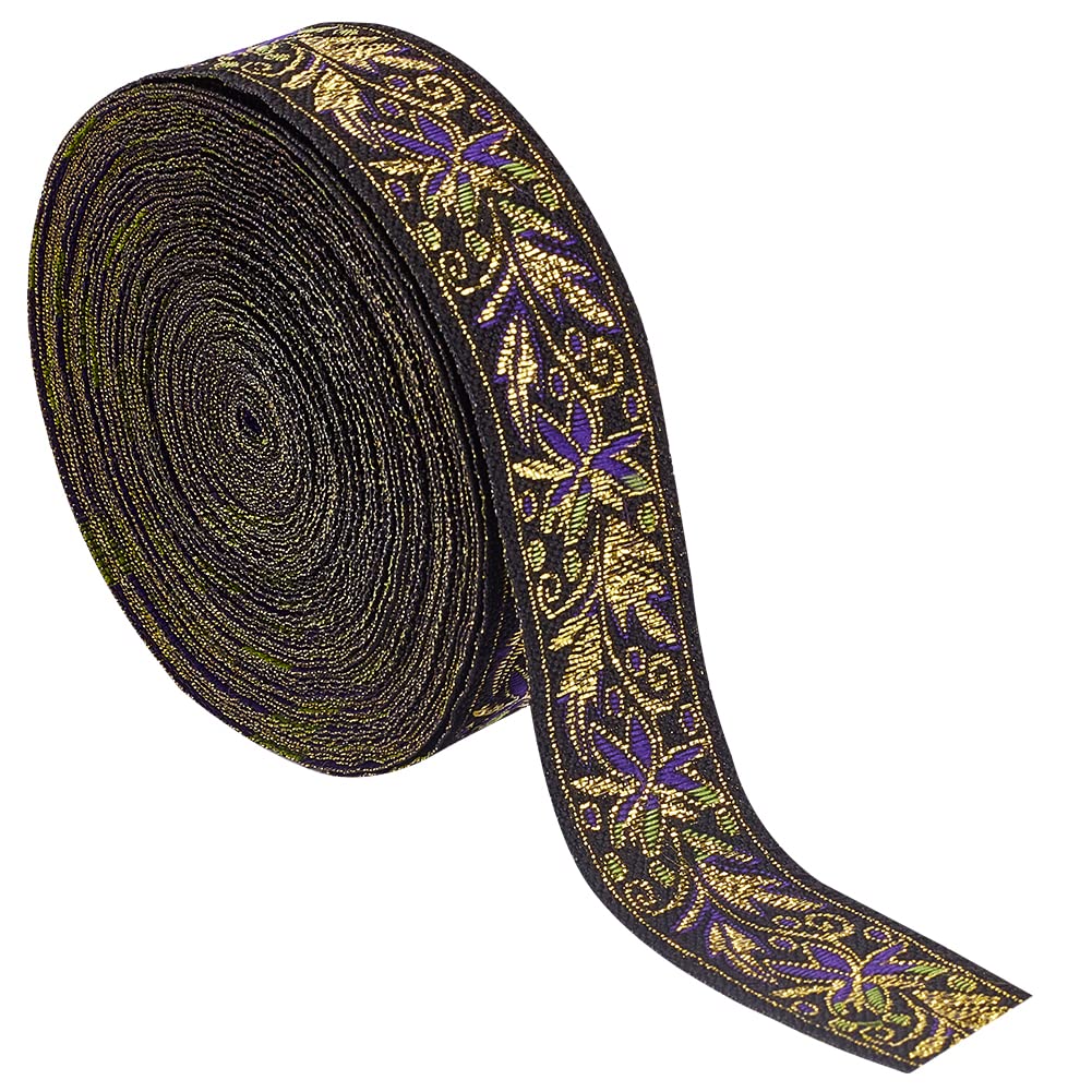 Ruban jacquard vintage bohéme BENECREAT 9m x 25mm pour couture et loisirs