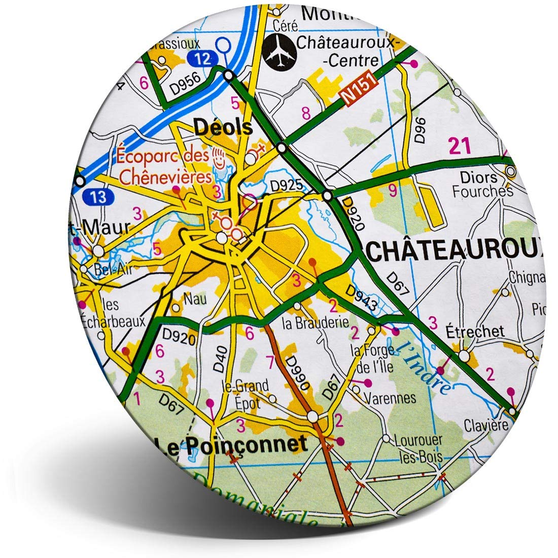 Destination Vinyl Ltd Magnet For Refrigerator, Fridge - Chateauroux France French Travel Map For Office, Cabinet And Whiteboard, Magnetic Stickers, 44561