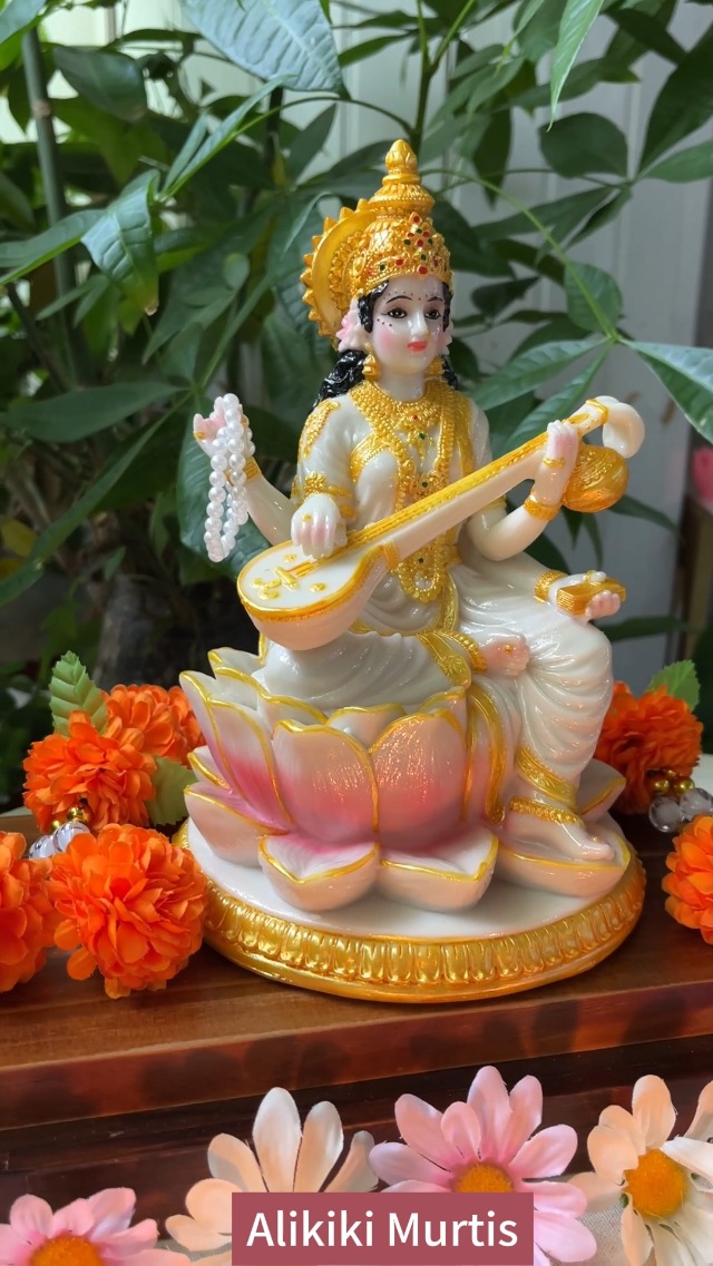 Estatua Diosa Lakshmi India 8.7 in Resina Decorativa miniatura 7