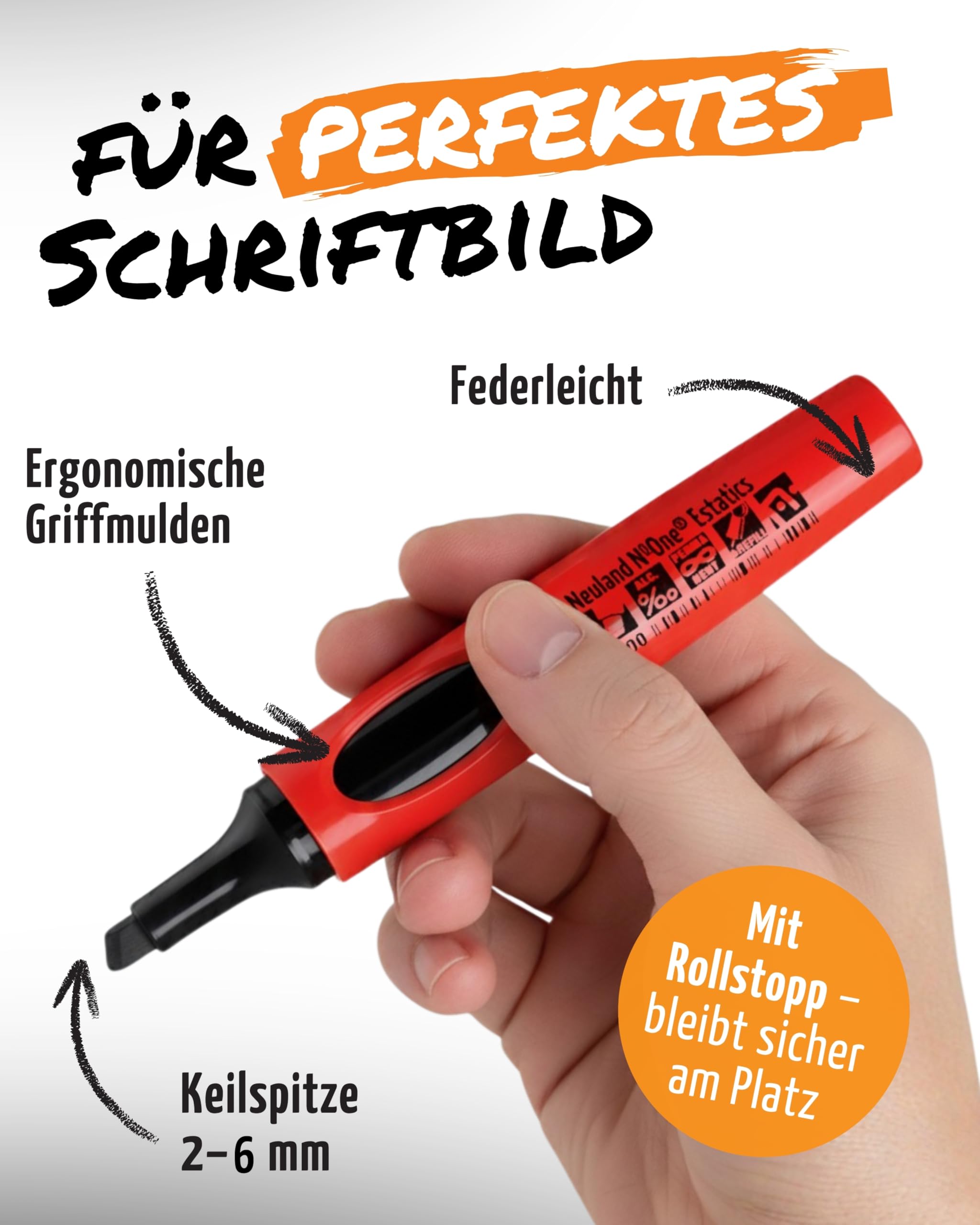 Neuland Estatics Ideenkarten-Set I Schwarze Permanentmarker No.One Estatics Keilspitze & FineOne Estatic Rundspitze I Inkl. Moderationskarten je 100 Blätter Large & Medium & 50 Blatt Estatics-Pad